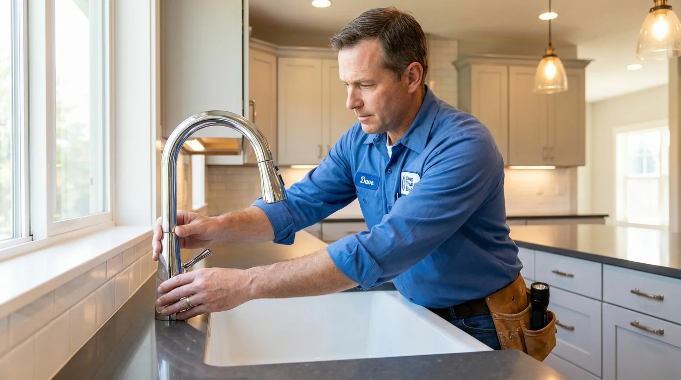 Kitchen faucet installation by Johns Plumbing LLC in Terra Alta