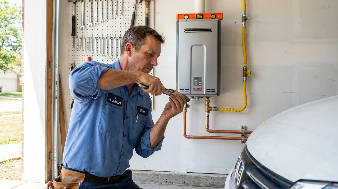 Tankless water heater installation by a Johns Plumbing LLC plumber in Terra Alta